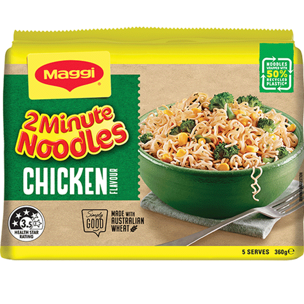 Maggi 2 Minute Instant Noodles Chick 360g 5pk