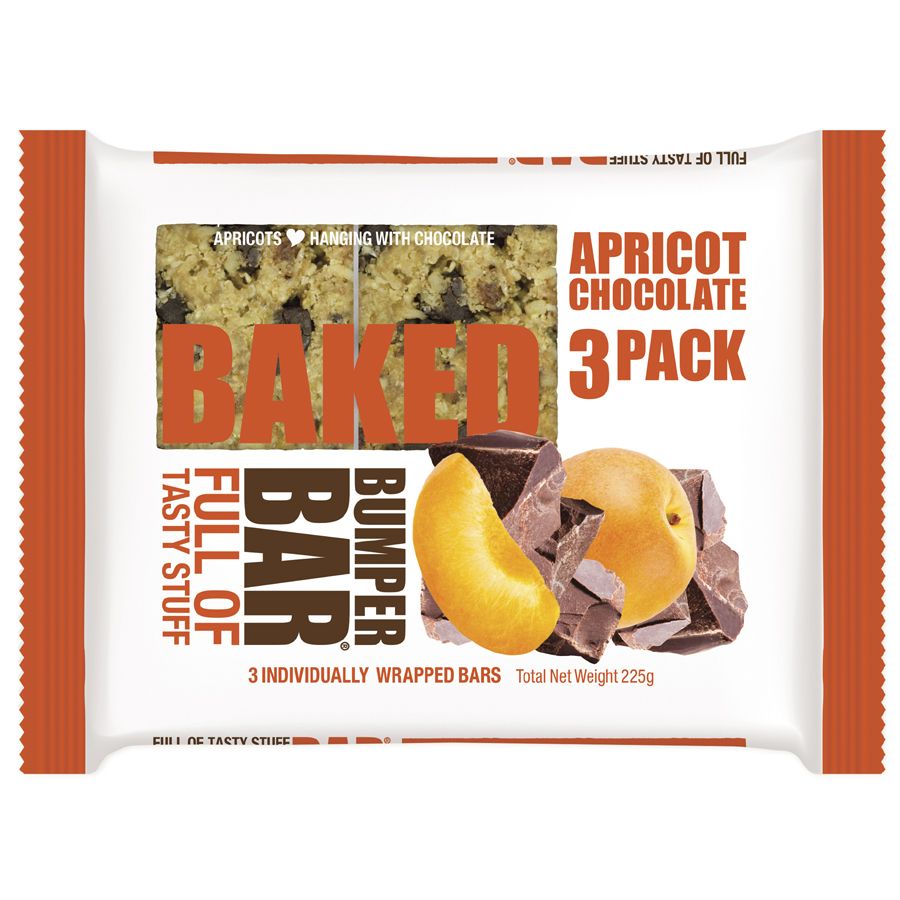 Cookietime Bumper Bars Chocolate Apricot 75g 3pk