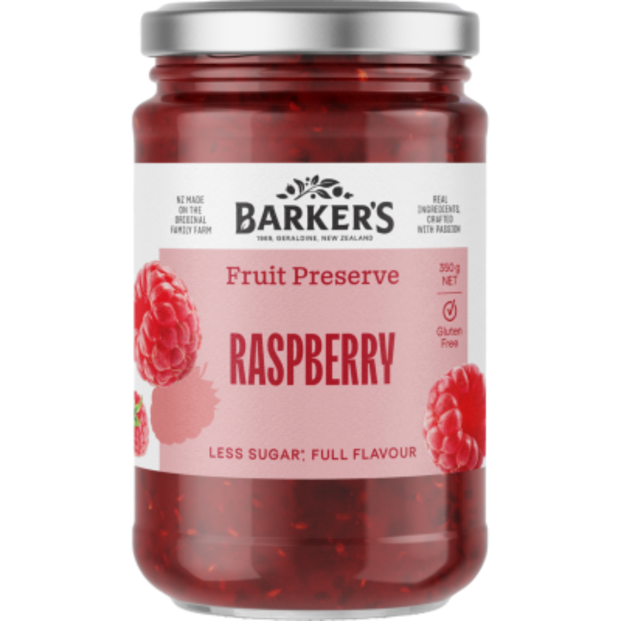 Barker's Raspberry Fruit Jam 350g