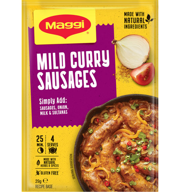 Maggi Recipe Base Mild Curry Sausages 29g