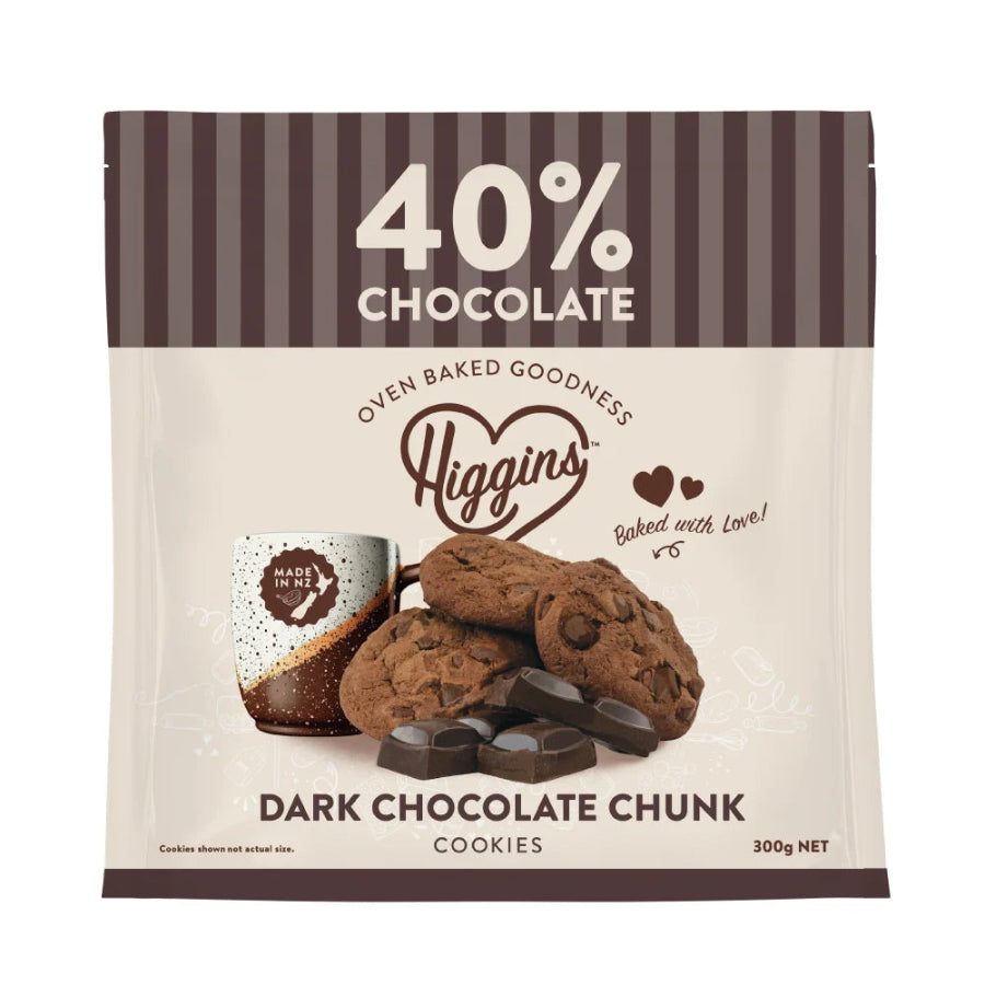 Mrs Higgins 40% Chocolate Dark Chocolate Chunk Cookies 300g