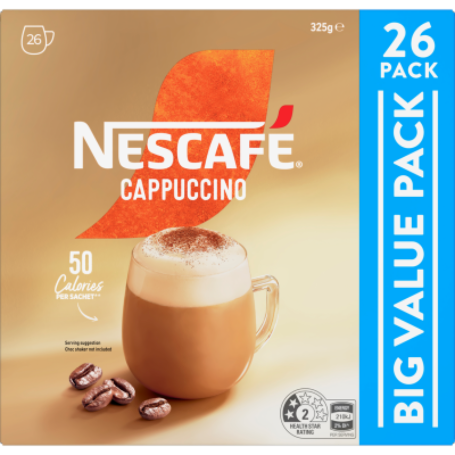Nescafe Coffee Sachets Cappuccino 26 pack 325g