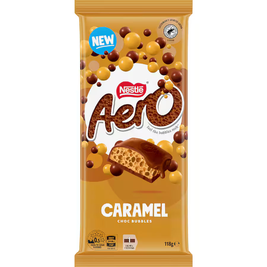 Nestle Aero Chocolate Block Caramel 118g