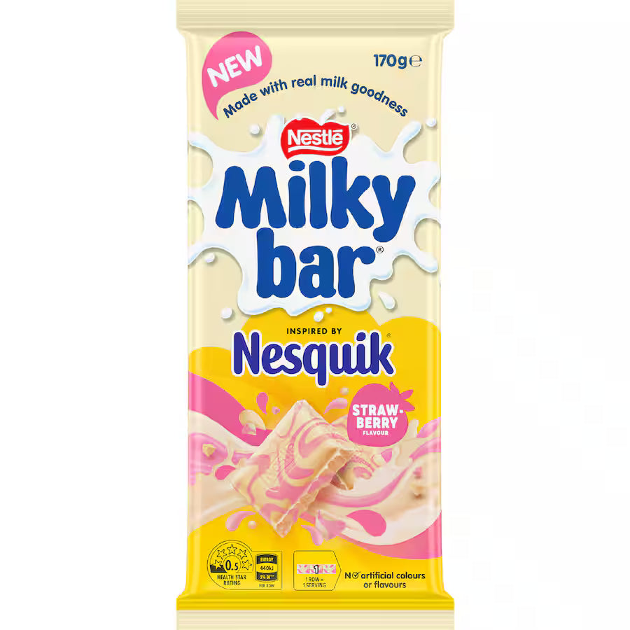 Nestle Chocolate Block Nesquik Milkybar Strawberry 170g