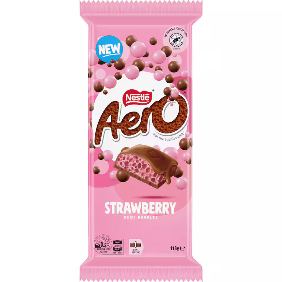 Nestle Aero Chocolate Block Strawberry 118g