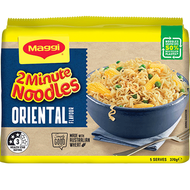 Maggi 2 Minute Instant Noodles Oriental 370g 5pk