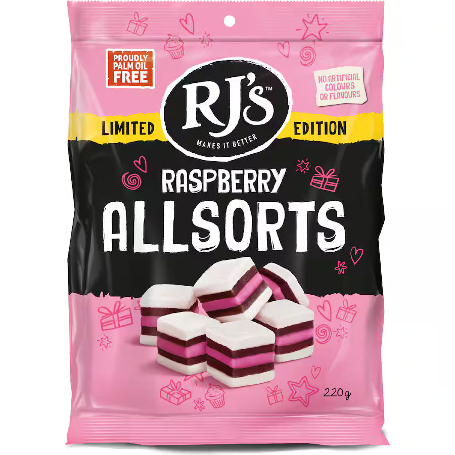 Rjs Licorice Raspberry Allsorts 220g