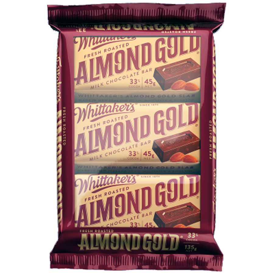 Whittakers 3 Pack Almond Gold Slab