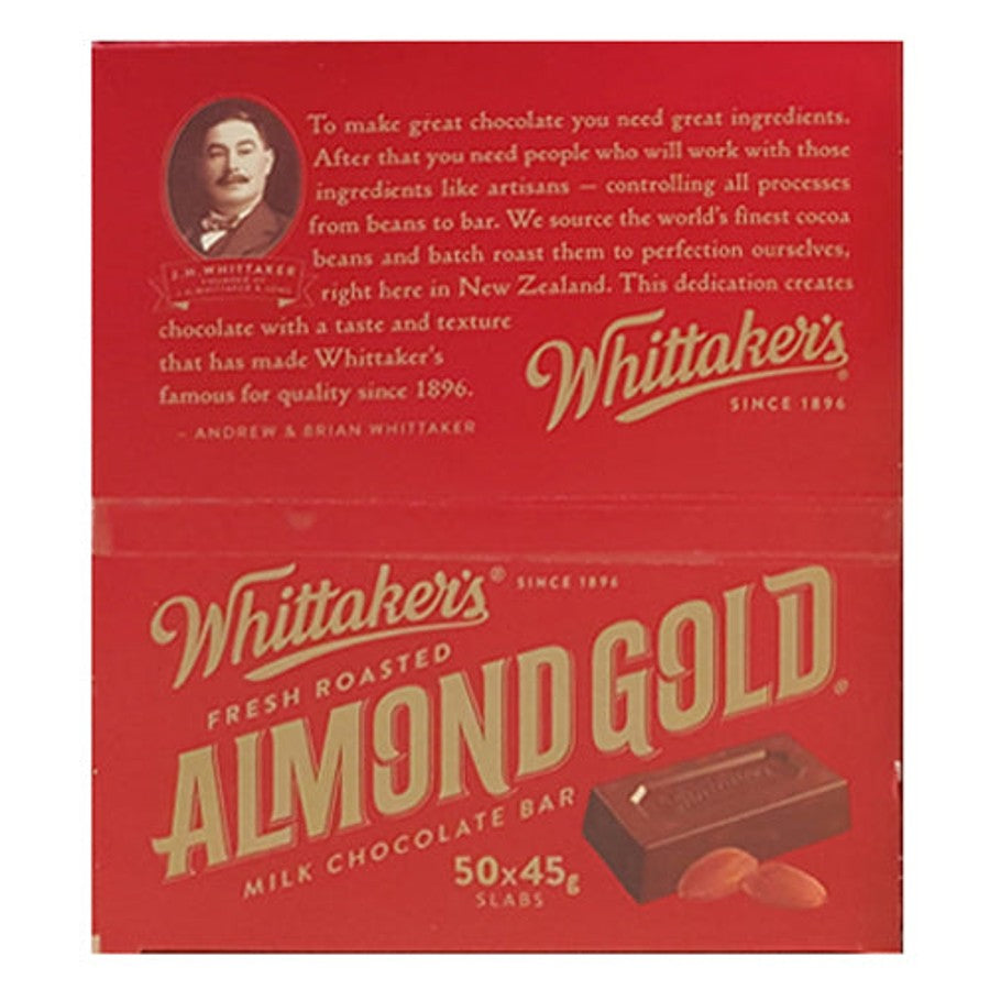 Whittakers Almond Gold Slab 45g - Entire Case