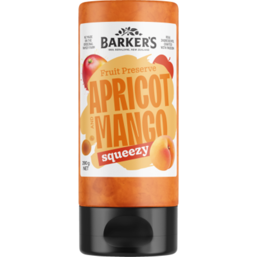 Barkers Apricot Mango Squeezy Fruit Jam 290g