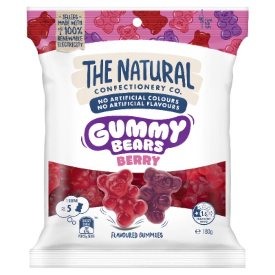 The Natural Confectionery Co Berry Gummy Bears 180g