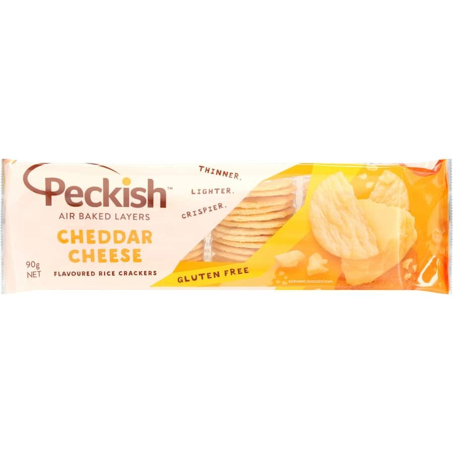 Peckish Thins Rice Crackers Ched Ch 90g