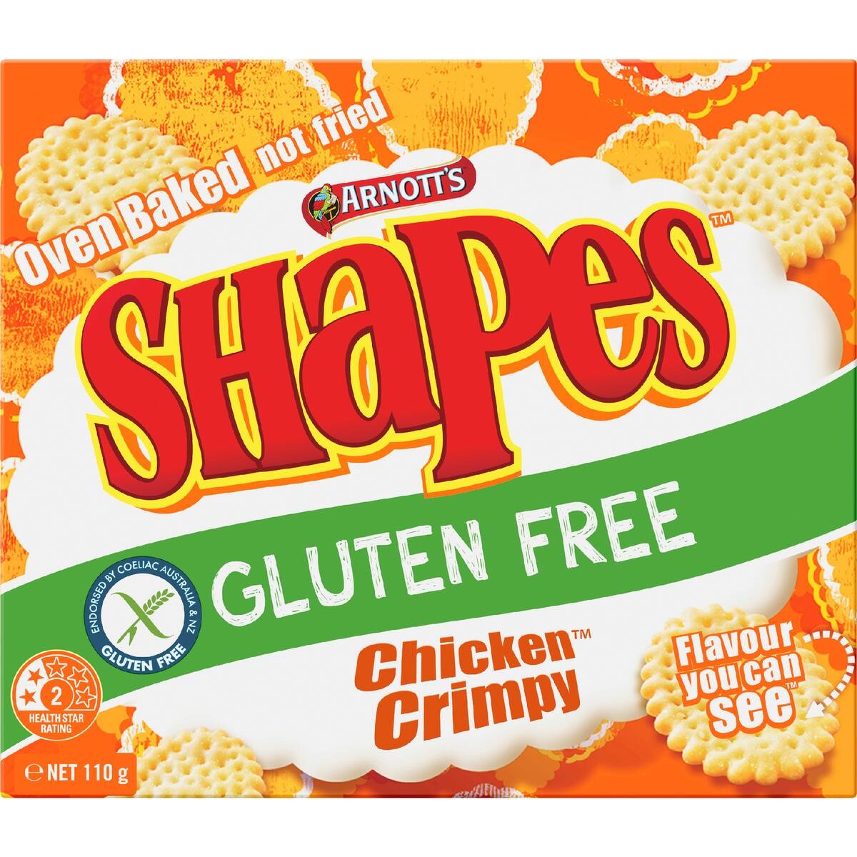 Arnotts Shapes Crackers Gluten Free Chicken Crimpy 110g