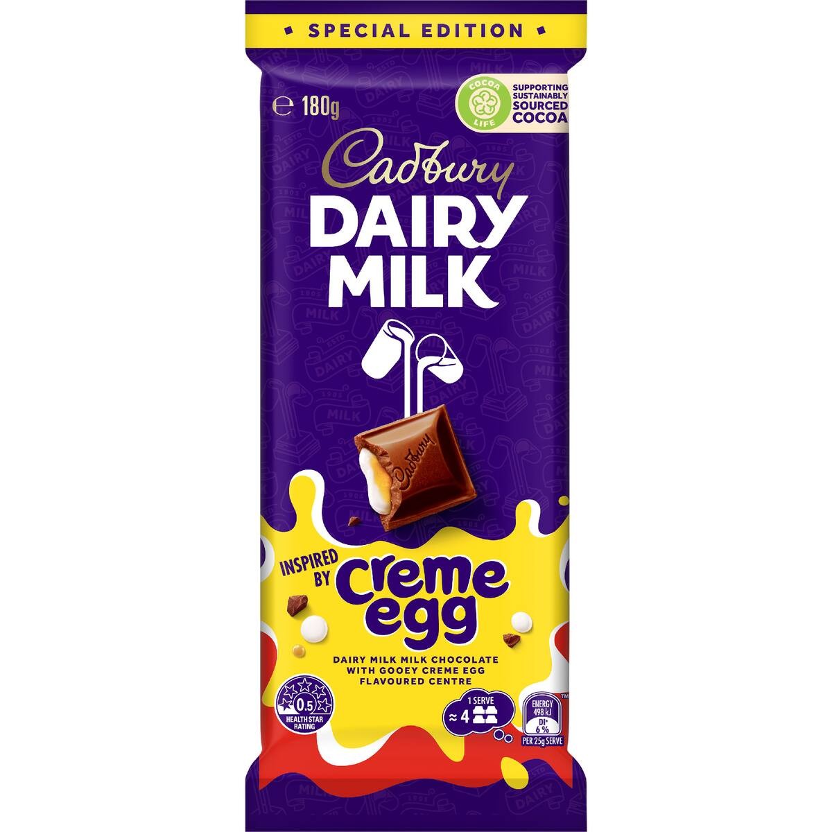 Cadbury Chocolate Block Dairy Milk Creme Egg 180g