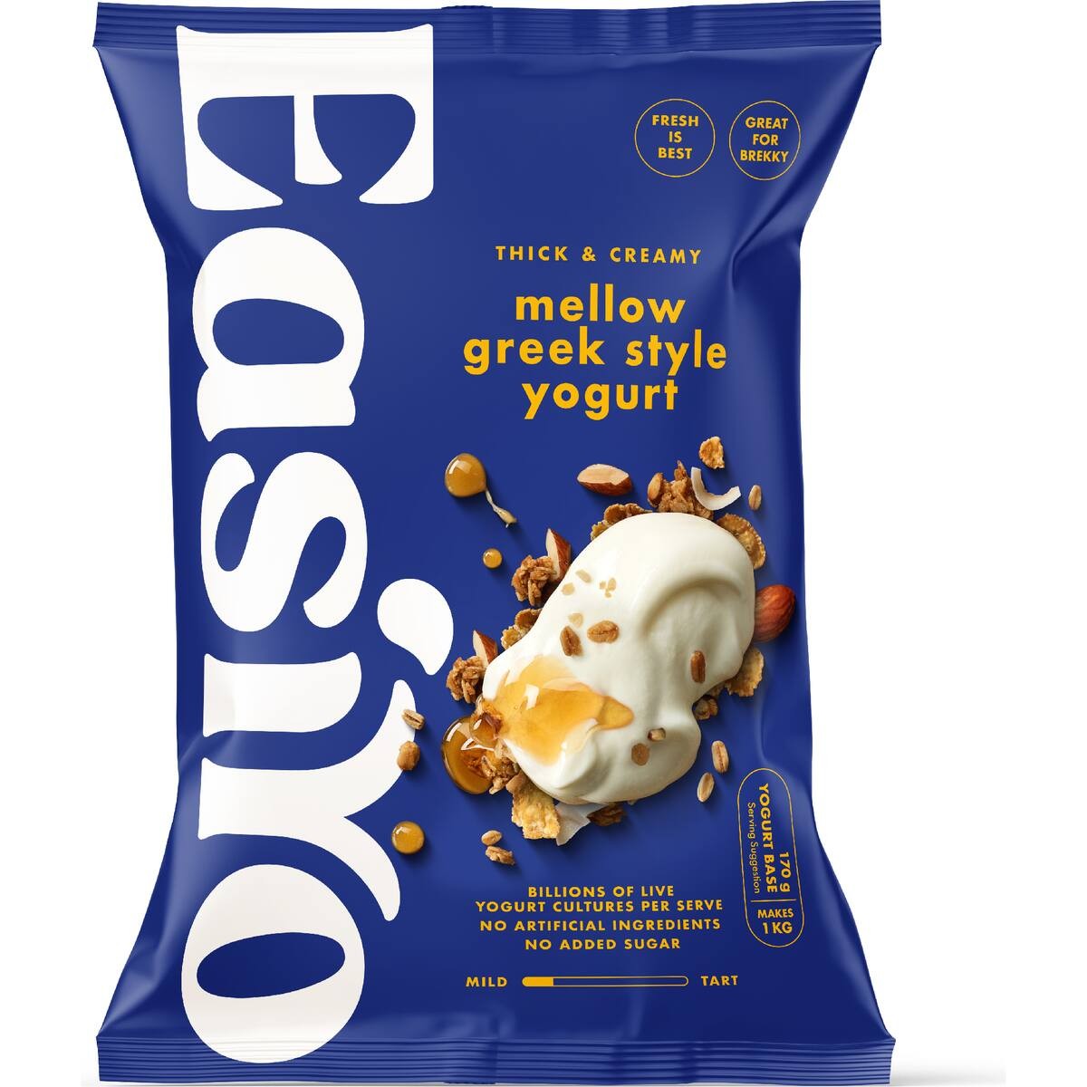 Easiyo Greek Style Mellow Yoghurt 170g sachet for making fresh New Zealand yogurt with a mild and creamy taste.