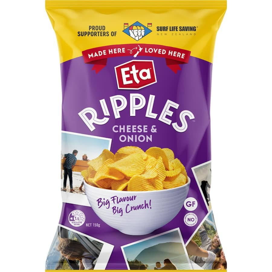 Eta Ripples Chips Ch & Onion 150g