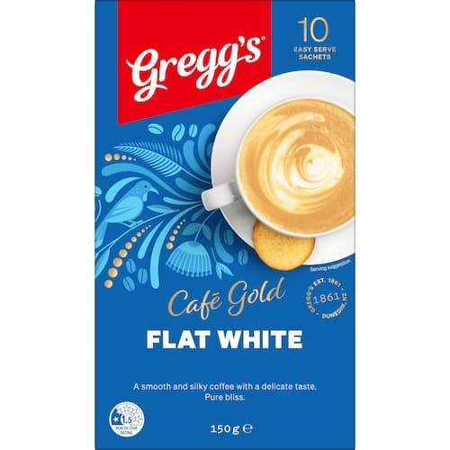 Greggs Cafe Gold Coffee Mix Flat White 10 sachets