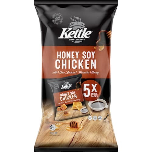 Kettle Chip Co Honey Soy Chicken 110g 5 pack