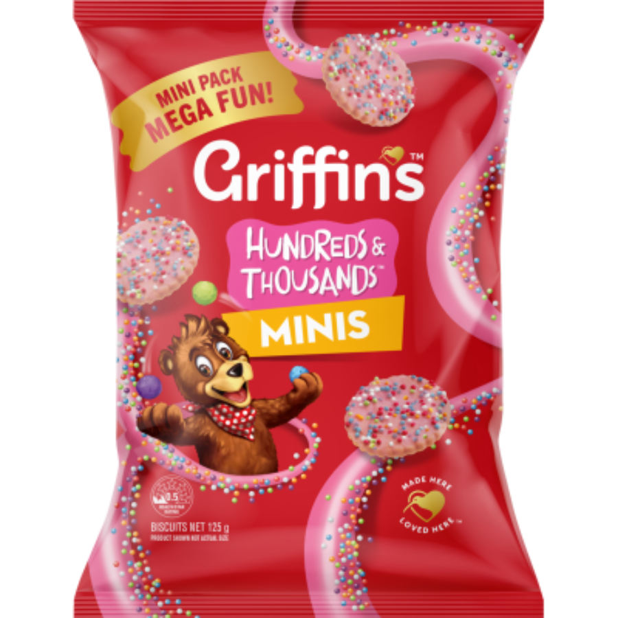 Griffins Hundreds & Thousands Minis Biscuits 125g