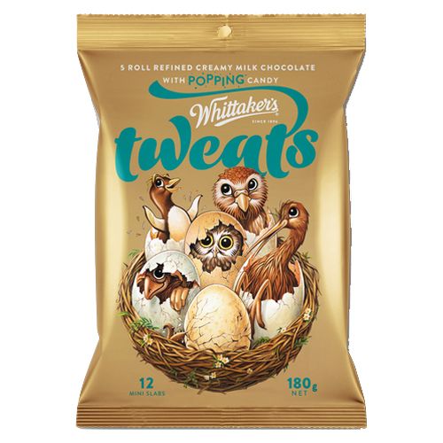 Whittakers Mini Slab Chocolate Popping Candy Tweats 180g 12pk