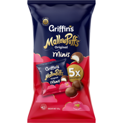 Griffins Mallowpuffs Minis Snackpacks 125g