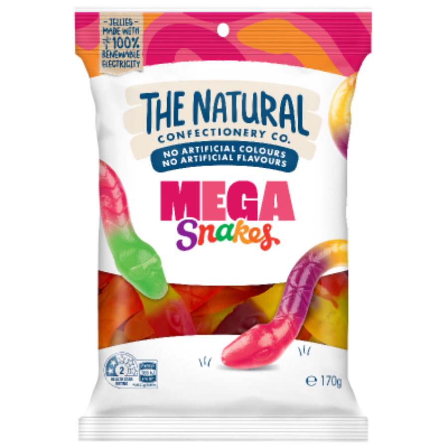 The Natural Confectionery Co Mega Jelly Snakes 170g