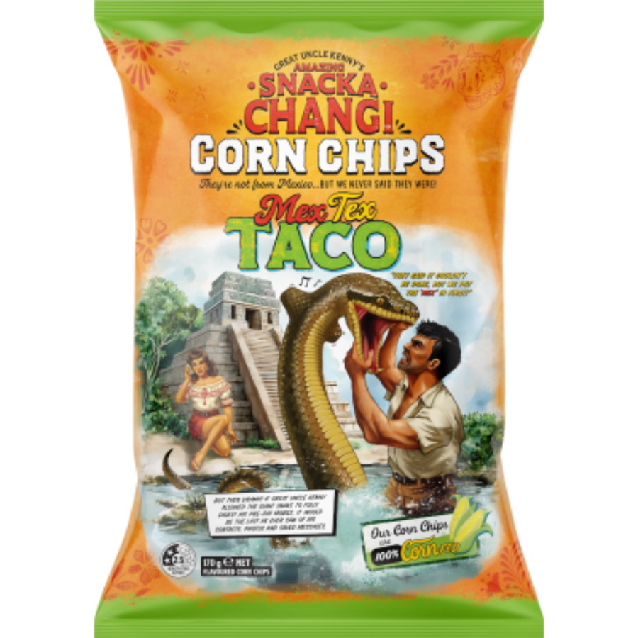 Snackachangi Corn Chips Mex Tex Taco 170g