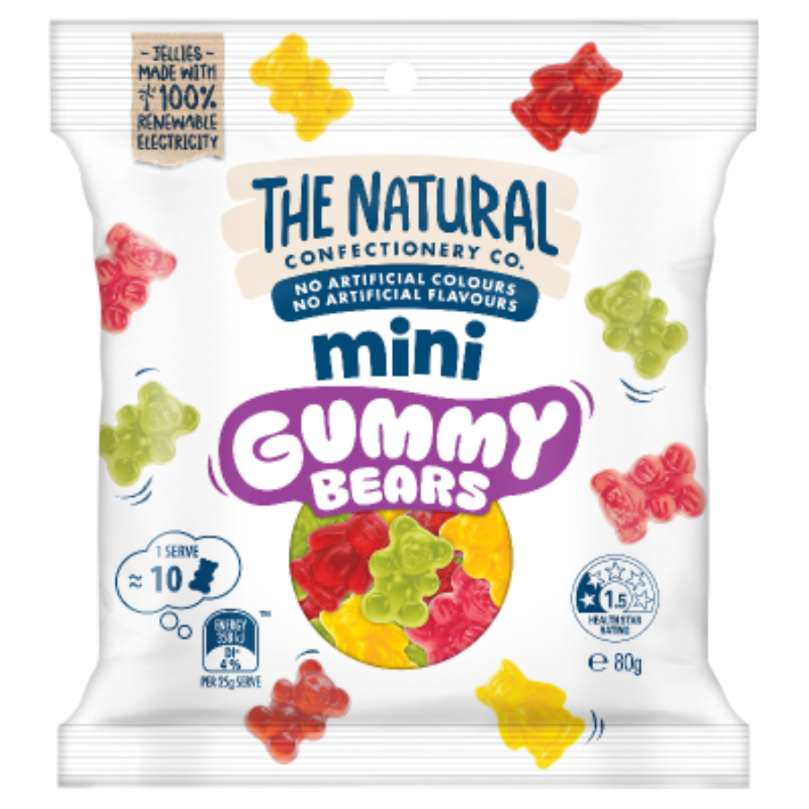 The Natural Confectionery Co Mini Gummy Bears 80g
