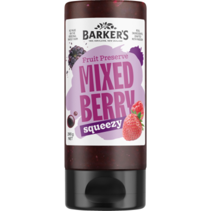 Barkers Mixed Berry Squeezy Fruit Jam 290g