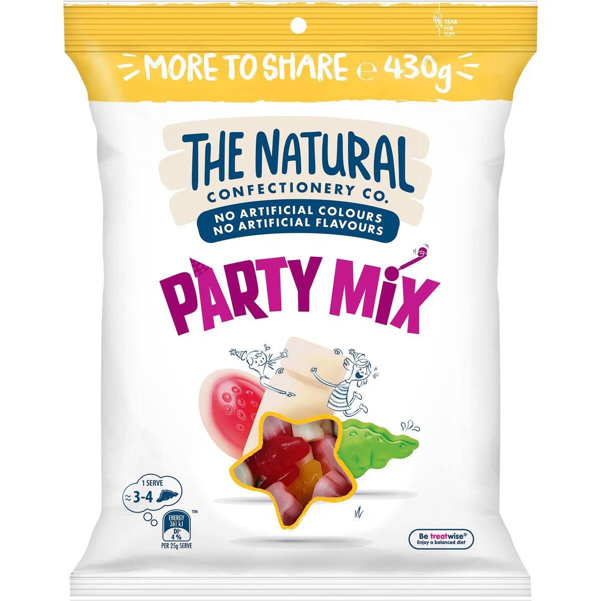 The Natural Confectionery Co. Party Mix Share Bag 430g