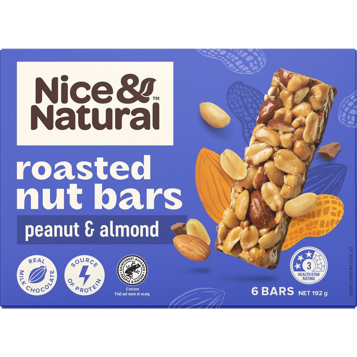 Nice & Natural Peanut & Almond Roasted Nut Bars 180g