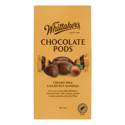 Whittakers Chocolate Hazelnut Gianduja Pods 125g