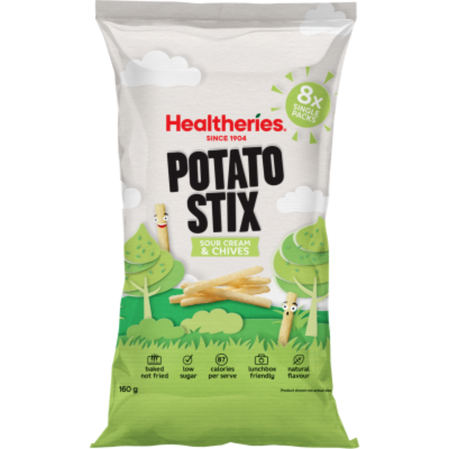 Healtheries Potato Stix Sour Cream Chives 160g Multipack