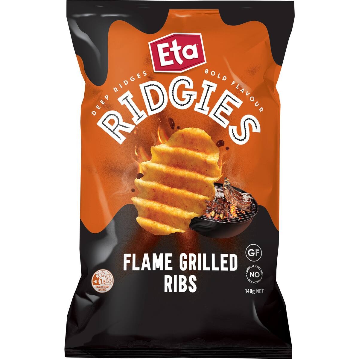 Eta Ridges Chips Flame Grilled Ribs 140g