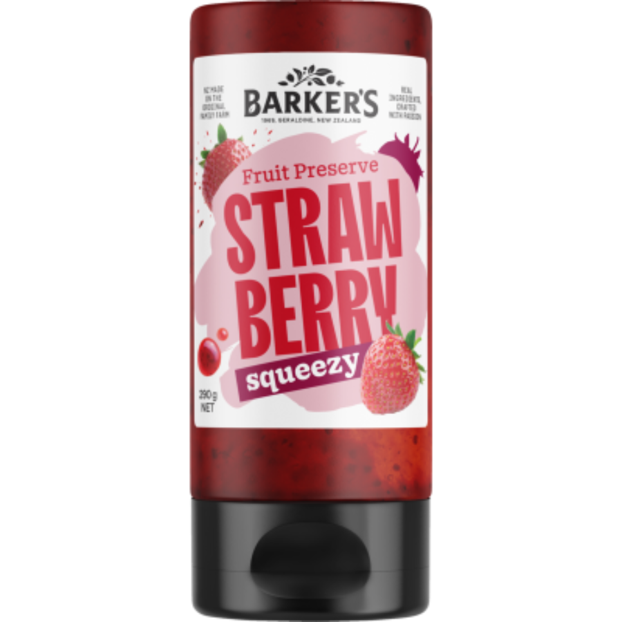 Barkers Strawberry Squeezy Fruit Jam 290g