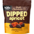 Tasti Dark Chocolate Dipped Dried Apricots 90g bag of indulgent sweet fruit snacks from New Zealand