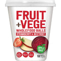 Tasti Fruit and Vege Wholefood Snack Balls Strawberry and Beetroot 18 pack resealable bag of healthy Kiwi snacks