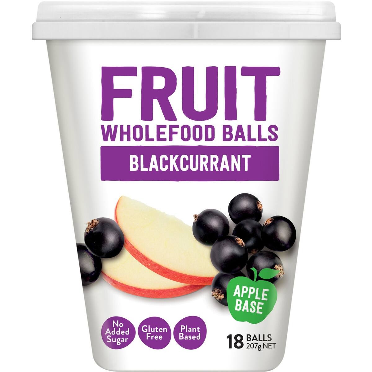 Tasti Fruit Wholefood Snack Balls Blackcurrant 18 pack resealable bag of healthy Kiwi snacks