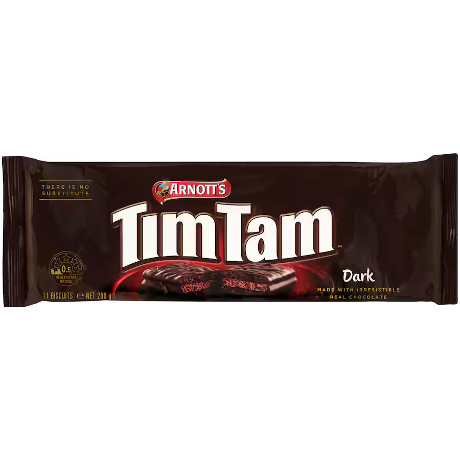 Arnotts Tim Tams Chocolate Biscuits Dark Chocolate 200g