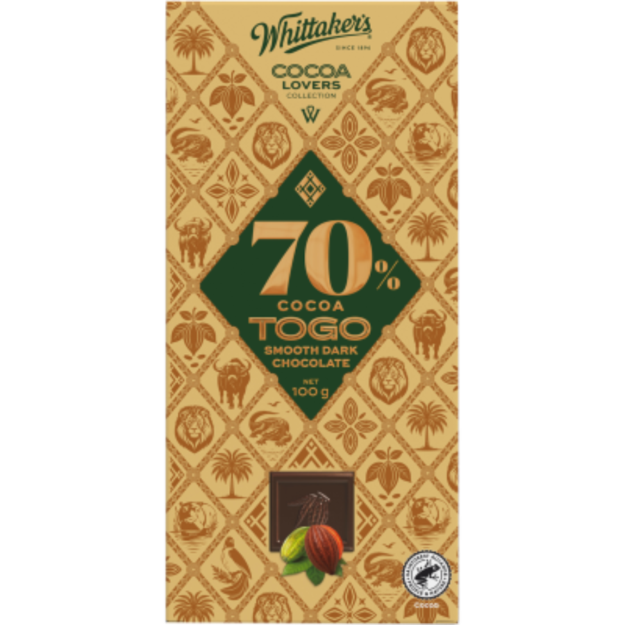 Whittakers 70% Cocoa Togo Dark Chocolate Block 100g