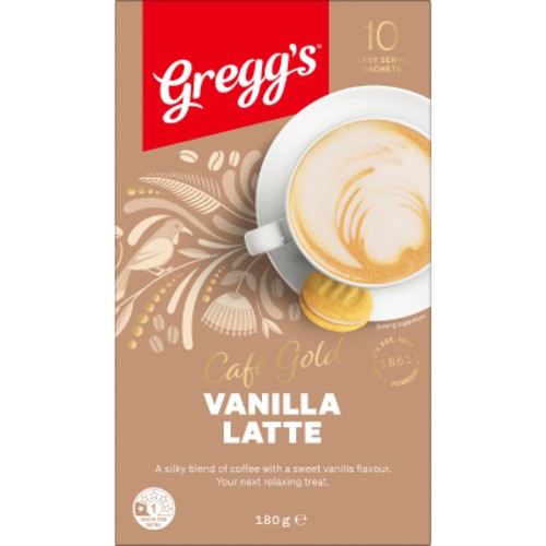Gregg's Cafe Gold Vanilla Latte 10 Sachets