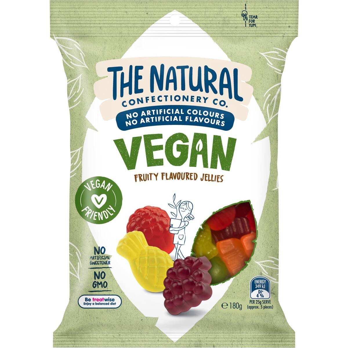 The Natural Confectionery Co. Vegan Fruity Flavoured Jellies 180g
