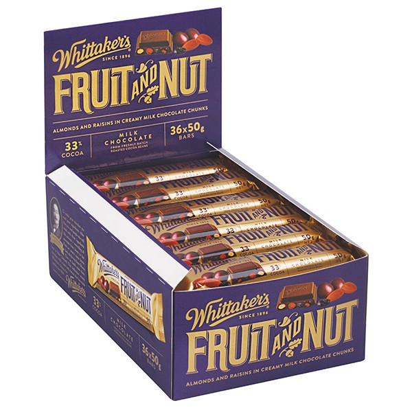 Whittaker's Chunky Fruit & Nut Chocolate 50g - Buy the Box